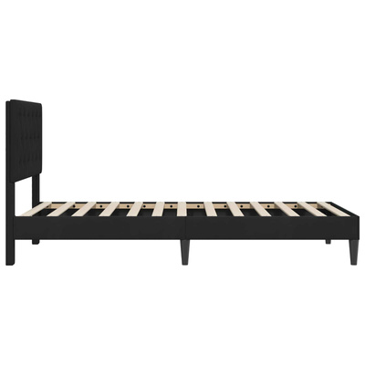 Ramka łóżka Z zagłówkiem Czarny 80 x 200 cm Welur