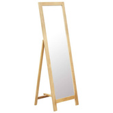 vidaXL Lustro wolnostojące, 48x46,5x150 cm, lite drewno dębowe