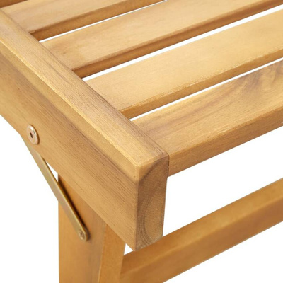 vidaXL Składany leżak z poduszką, lite drewno akacjowe