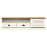 vidaXL Szafka pod TV VIGO, biała, 156x40x40 cm, lite drewno sosnowe