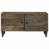 Stolik kawowy Jasnoszary 80x50x40 cm Drewno lite Mango
