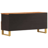 vidaXL Szafka pod TV, brązowo-czarna 100x33,5x46 cm, lite drewno mango