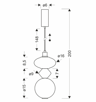FLORES lampa wisząca mosiężny+brązowy+pomarańczowy 10W LED 3000K klosz biały