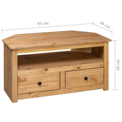 vidaXL Szafka narożna pod TV, 93x49x49 cm, lita sosna, seria Panama
