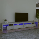 vidaXL Szafka pod TV z oświetleniem LED, szarość betonu, 290x36,5x40cm