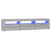 vidaXL Szafka pod TV z oświetleniem LED, szarość sonoma, 180x35x40 cm