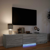 Szafka RTV z LED 165x34x40 cm Szary Sonoma Drewno inżynieryjne