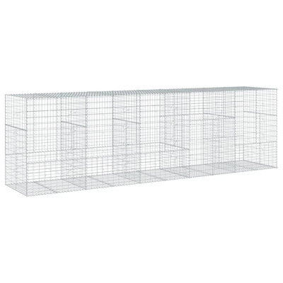 Kosz gabionowy z pokrywą, 500x100x150 cm, galwanizowane żelazo