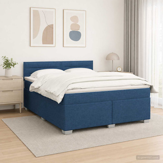 Łóżko Box Spring z materacem i LED niebieski 140 x 200 cm