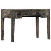 vidaXL Biurko, czarne, 110 x 50 x 75 cm, lite drewno mango