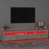 vidaXL Szafka pod TV z oświetleniem LED, szarość betonu, 210x35x40 cm