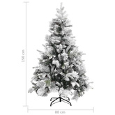 vidaXL Choinka flokowana śniegiem i szyszkami, 150 cm, PVC i PE