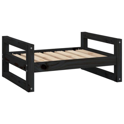 Legowisko dla psa, czarne, 65,5x50,5x28 cm, lite drewno sosnowe vidaXL