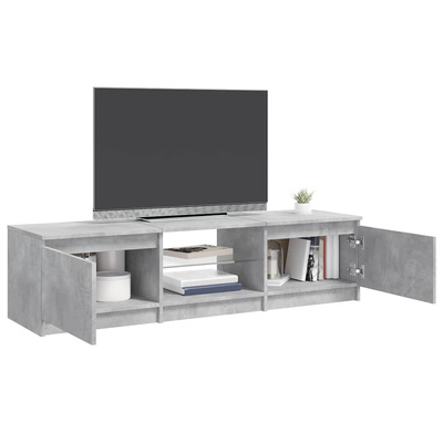 Szafka pod TV z LED, szarość betonu, 140x40x36 cm