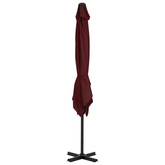 vidaXL Parasol wiszący na aluminiowym słupku, bordowy, 250x250 cm