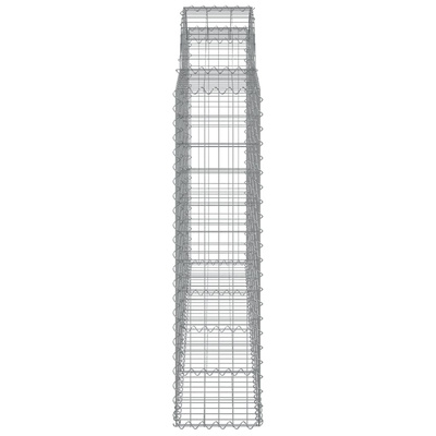 Kosze gabionowe, 12 szt, 200x30x120/140cm, galwanizowane żelazo