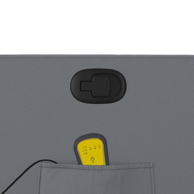 vidaXL Podnoszony fotel masujący, rozkładany, szary, ekoskóra