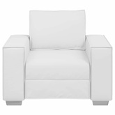 Fotel Biały 100 cm Skóra ekologiczna