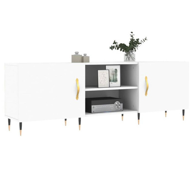vidaXL Szafka pod TV, wysoki połysk, biała, 150x30x50 cm