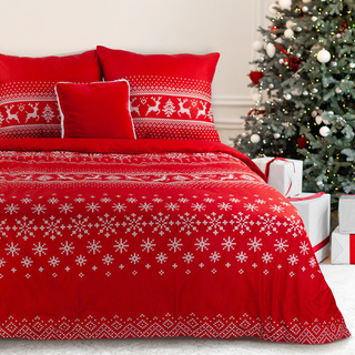 KOMPLET POŚCIELI ŚWIATECZNEJ NOEL02 220 X 200 CM CZERWONY