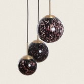 Lampa Wiszącza 3 szkalne Czarne Kule E14 Abruzzo Sfero