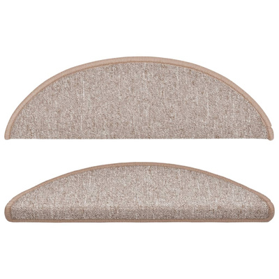 Maty na schody 15 szt. 56x17x3 cm Jasnobrązowe półokrągłe