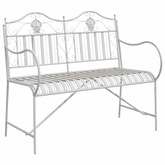 Ławka ogrodowa 2 -Seater 103,5 x 59 x 89 cm Stal Antyczna biel