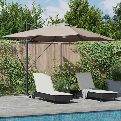 Parasol plażowy Ze LED Lights Ciemnoszary 351 x 250 x 253 cm