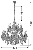 Lampa sufitowa wisząca złota kryształowa LED
