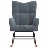 Fotel bujany, ciemnoszary, tapicerowany aksamitem model standard