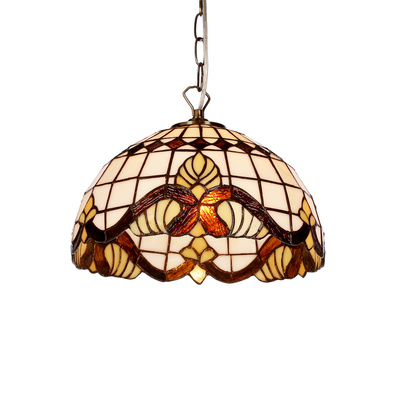 Marsala Lampa Wisząca 30 Patynowy 1X60 E27 Klosz Witrażowy