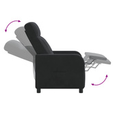 Fotel recliner Czarny Welur