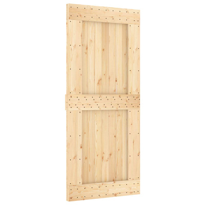Drzwi przesuwne Naturalny i czarny 90 x 210 cm