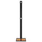 Prysznic ogrodowy, czarny, 50x55x224 cm, polirattan i akacja