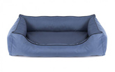 Legowisko dla psa Sofa Valencia Standard w kolorze niebieskim z czarnym wykończeniem Rozmiar: L - 100 x 75 cm