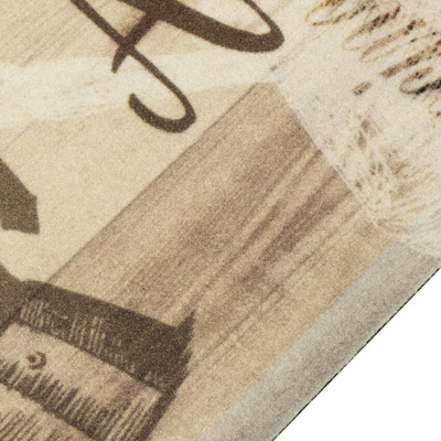 vidaXL Dywanik kuchenny z motywem kawy, brązowy, 45x150 cm, aksamit