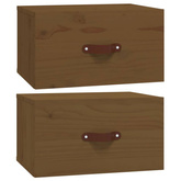 vidaXL Szafki nocne, wiszące, 2 szt., 40x29,5x22 cm, miodowy brąz