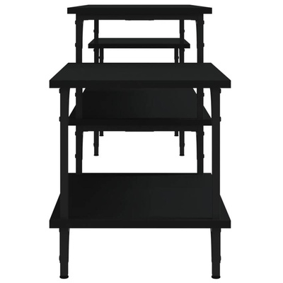 vidaXL Szafka pod TV, czarna, 197x35x52 cm, materiał drewnopochodny