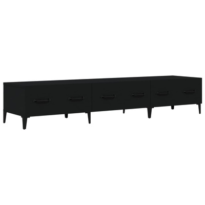 vidaXL Szafka pod TV, czarna, 150x34,5x30 cm, materiał drewnopochodny