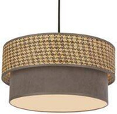 Lampa wisząca z abażurem Karrara czarna do salonu beżowo-szara E27