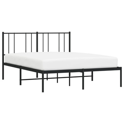 Metalowa rama łóżka z wezgłowiem, czarna, 120x200 cm model standard