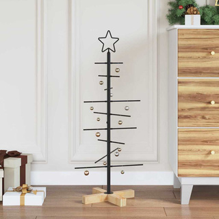 Metalowa choinka świąteczna z podstawą Czarny 89 cm