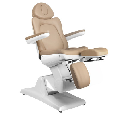 Fotel kosmetyczny elektr. Azzurro 870S pedi 3 siln. cappuccino 109085