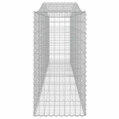Kosze gabionowe, 9 szt, 400x50x100/120 cm, galwanizowane żelazo