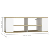 vidaXL Wisząca szafka pod TV, biel i dąb sonoma, 102x35x35 cm