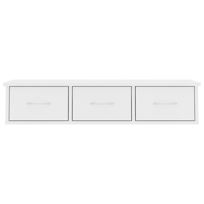 Półka ścienna z szufladami, biała, 88x26x18,5 cm