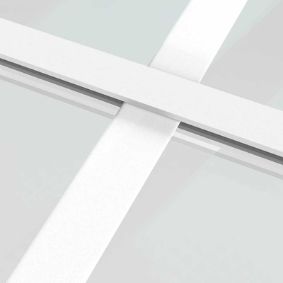Drzwi przesuwne, szkło ESG i aluminium, 90x205 cm, białe