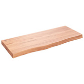 Półka, brązowa, 100x40x(2-6) cm, lakierowane lite drewno dębowe