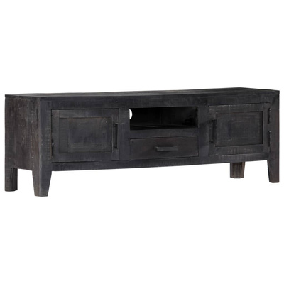 vidaXL Szafka pod TV, czarna, 118 x 30 x 40 cm, lite drewno mango