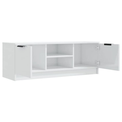 vidaXL Szafka pod TV, wysoki połysk, biała, 100x35x55 cm